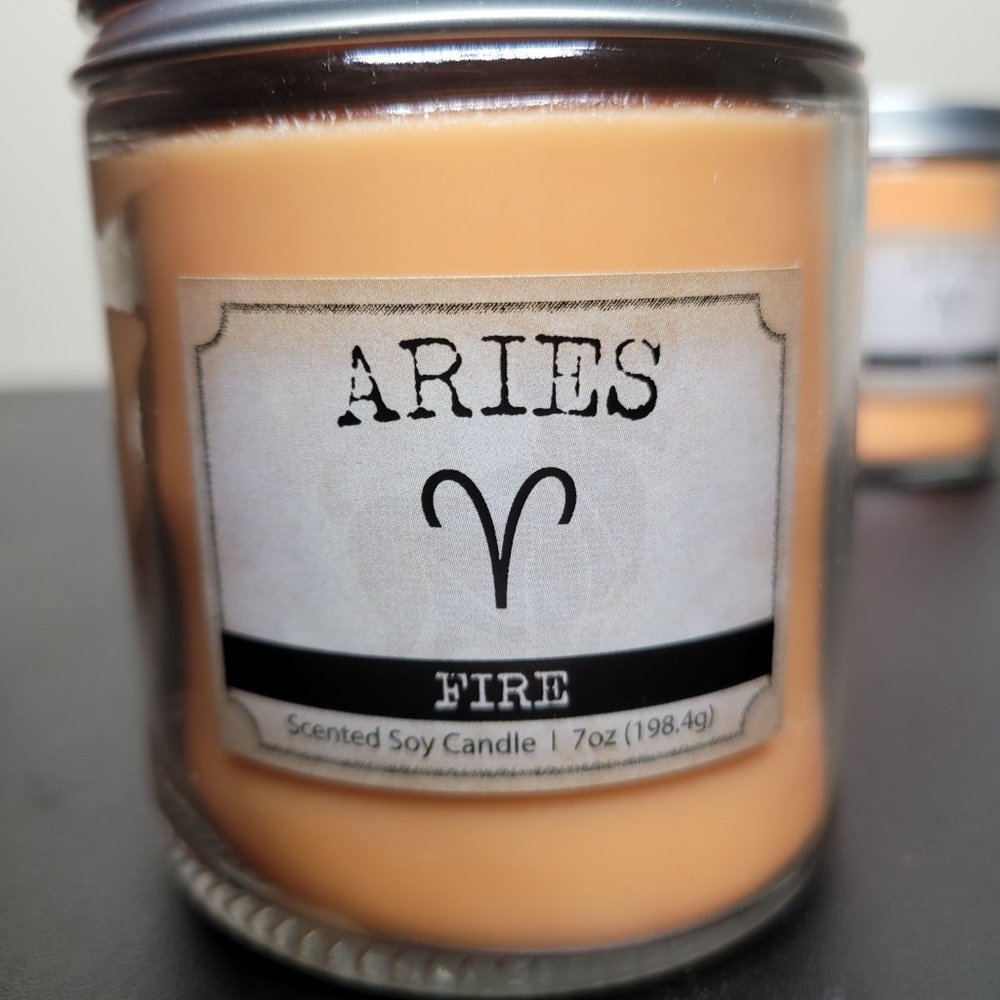 *SOLD* Zodiac Aries Fire Cashmere Amber 7 oz Set of 3 Scented Soy Candles Bundle - Picture 2 of 3